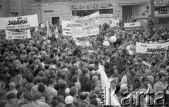 1.05.1989, Warszawa, Polska.
Manifestacja zorganizowana przez NSZZ 