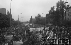 1.05.1989, Warszawa, Polska.
Manifestacja zorganizowana przez NSZZ 