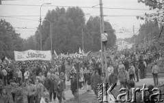 1.05.1989, Warszawa, Polska.
Manifestacja zorganizowana przez NSZZ 