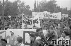 1.05.1989, Warszawa, Polska.
Manifestacja zorganizowana przez NSZZ 