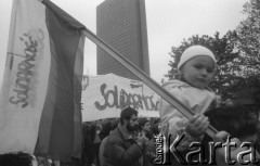 1.05.1989, Warszawa, Polska.
Manifestacja zorganizowana przez NSZZ 