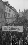 1.05.1989, Warszawa, Polska.
Manifestacja zorganizowana przez NSZZ 