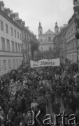 1.05.1989, Warszawa, Polska.
Manifestacja zorganizowana przez NSZZ 