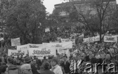 1.05.1989, Warszawa, Polska.
Manifestacja zorganizowana przez NSZZ 