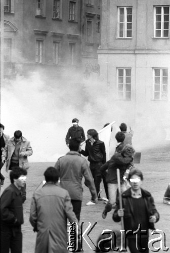 3.05.1982, Warszawa, Polska.
Niezależna demonstracja na Starym Mieście, zorganizowana przez podziemne struktury 