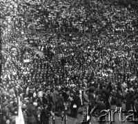 1946-1948, Góra Świętej Anny, woj. śląskie, Polska.
Manifestacja na Górze św. Anny, uczestnicy uroczystości.
Fot. NN, reprodukcja Kazimierz Seko, zbiory Ośrodka KARTA.

