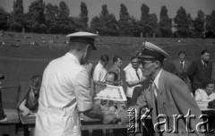1949, Bytom, Polska.
Otwarcie toru żużlowego w Bytomiu.
Fot. Kazimierz Seko, zbiory Ośrodka KARTA