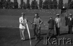 1949, Bytom, Polska.
Otwarcie toru żużlowego w Bytomiu.
Fot. Kazimierz Seko, zbiory Ośrodka KARTA