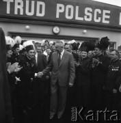 Lipiec 1980, Ruda Śląska, Polska.
Kopalnia Halemba, spotkanie Edwarda Gierka z załogą podczas uruchomienia szybu Grunwald.
Fot. Kazimierz Seko, zbiory Ośrodka KARTA