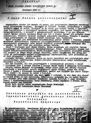 Listopad 1944, Polska.
Okupacyjna prasa podziemna - gazeta 