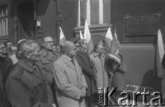 lata 80-te, Katowice, Polska.
Odsłonięcie tablicy pamiątkowej ku czci Konstantego Imieli, powstańca i poety.
Fot. Kazimierz Seko, zbiory Ośrodka KARTA