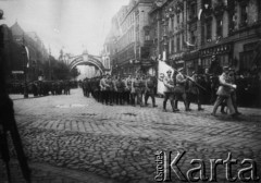 20.06.1922, Katowice, Polska.
Przejmowanie terenów plebiscytowych przez Wojsko Polskie, uroczysta defilada.
Fot. NN, reprodukcja Kazimierz Seko, udostępniła Barbara Karwat-Seko.
