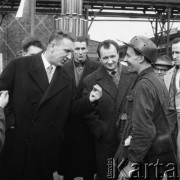 18.03.1961, Sosnowiec, woj. Katowice, Polska.
I Sekretarz Komitetu Wojewódzkiego - Edward Gierek z wizytą w kopalni 