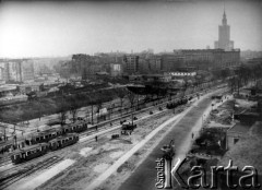 10.11.1962, Warszawa, Polska.
Przebudowa Alei Jerozolimskich przy Placu Zawiszy.
Fot. Jarosław Tarań, zbiory Ośrodka KARTA [62-54]

