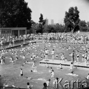 20.06.1969, Warszawa, Polska.
Basen przy Inflanckiej.
Fot. Jarosław Tarań, zbiory Ośrodka KARTA [69-435]
 
