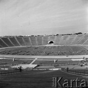 3.09.1970, Warszawa, Polska.
Próba na stadionie, napis 