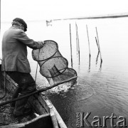 30.07.1971, Kąty Rybackie, Polska
 Rybak wyciągający sieci.
 Fot. Jarosław Tarań, zbiory Ośrodka KARTA [71-23]
   
