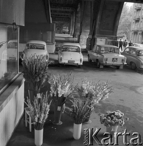 21.08.1972, Warszawa - Powiśle, Polska
 Kwiaty pod Mostem Poniatowskiego.
 Fot. Jarosław Tarań, zbiory Ośrodka KARTA [72-160]
   
