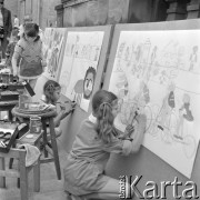 3.06.1973, Warszawa, Polska.
 Wychowankowie Pałacu Młodzieży malują w plenerze przed Pałacem Kultury.
 Fot. Jarosław Tarań, zbiory Ośrodka KARTA [73-39]
   
