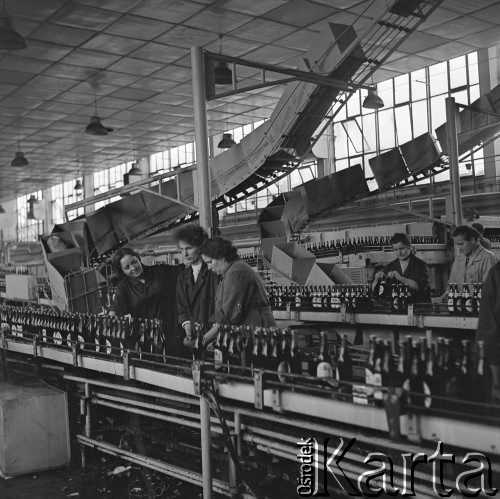 10.06.1973, Żywiec, Polska
 Browar - linia produkcyjna.
 Fot. Jarosław Tarań, zbiory Ośrodka KARTA [73-144]
   
