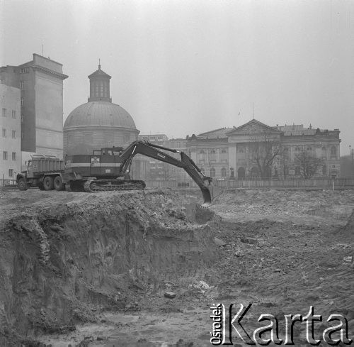 15.03.1974, Warszawa, Polska.
Wykop pod fundamenty hotelu 