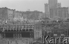 29.10.1974, Warszawa, Polska.
 Budowa estakady, tunelu i przejścia podziemnego na skrzyżowaniu ulicy Chmielnej i Marchlewskiego.
 Fot. Jarosław Tarań, zbiory Ośrodka KARTA [74-138]
   
