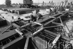 1.09.1977, Warszawa, Polska.
Budowa Biblioteki Narodowej na Polach Mokotowskich.
Fot. Jarosław Tarań, zbiory Ośrodka KARTA [77-190]