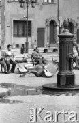 Lato 1977, Warszawa, Polska.
Stare Miasto, członkowie cygańskiej kapeli.
Fot. Jarosław Tarań, zbiory Ośrodka KARTA [77-88]