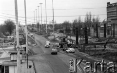 12.03.1978, Warszawa, Polska.
Budowa Trasy Toruńskiej, fragment ulicy.
Fot. Jarosław Tarań, zbiory Ośrodka KARTA [78-92]