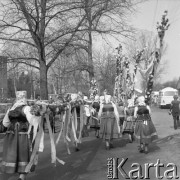 12.04.1981, Łyse, woj. Ostrołęka, Polska
Niedziela Palmowa na Kurpiach, kobiety w kurpiowskich strojach z palmami.
Fot. Jarosław Tarań, zbiory Ośrodka KARTA [81-16]