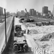 9.06.1983, Warszawa - Ursynów, Polska.
Budowa warszawskiego metra, prace naziemne.
Fot. Jarosław Tarań, zbiory Ośrodka KARTA [83-14]