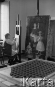 18.02.1985, Kraków, Polska
Wawel, Pracownie Konserwacji Zabytków, renowacja obrazu.
Fot. Jarosław Tarań, zbiory Ośrodka KARTA [85-42]