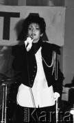 14.02.1988, Warszawa - Ursus, Polska.
Koncert Agnieszki Fatygi podczas wyborów Miss Mazowsza. 
Fot. Jarosław Tarań, zbiory Ośrodka KARTA [88-2] 
