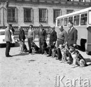 12.07.1968 Warszawa, Polska.
Milicyjne psy dla niewidomych. Niewidomi z owczarkami niemieckimi szkolonymi przez MO.
Fot. Jarosław Tarań, zbiory Ośrodka KARTA