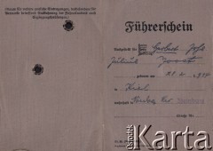 1935, Niemcy.
Prawo jazdy Herberta Joosta wydane 7.11.1935 roku.
Fot. NN, zbiory Ośrodka KARTA, dokumenty z kolekcji Herberta Joosta udostępnił Krzysztof Kuczyński.

