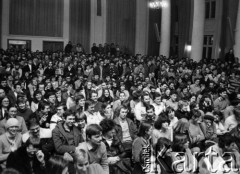 Luty 1981, Warszawa, Polska.
Strajk okupacyjny Studentów SGGW domagających się rejestracji Niezależnego Zrzeszenia Studentów.
Fot. NN, kolekcja NZS SGGW, zbiory Ośrodka KARTA, udostępnili Ryszard Marszałek i Jerzy Boruc
