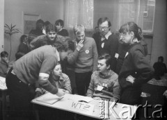 Luty 1981, Warszawa, Polska.
Strajk okupacyjny Studentów SGGW domagających się rejestracji Niezależnego Zrzeszenia Studentów.
Fot. NN, kolekcja NZS SGGW, zbiory Ośrodka KARTA, udostępnili Ryszard Marszałek i Jerzy Boruc