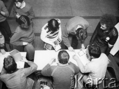 Luty 1981, Warszawa, Polska.
Strajk okupacyjny Studentów SGGW domagających się rejestracji Niezależnego Zrzeszenia Studentów.
Fot. NN, kolekcja NZS SGGW, zbiory Ośrodka KARTA, udostępnili Ryszard Marszałek i Jerzy Boruc

