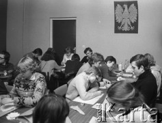 Luty 1981, Warszawa, Polska.
Strajk okupacyjny Studentów SGGW domagających się rejestracji Niezależnego Zrzeszenia Studentów.
Fot. NN, kolekcja NZS SGGW, zbiory Ośrodka KARTA, udostępnili Ryszard Marszałek i Jerzy Boruc
