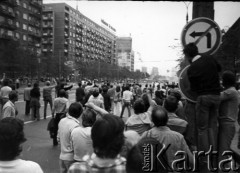 31.08.1982, Warszawa, Polska.
Rozpędzanie manifestacji w drugą rocznicę podpisania porozumień sierpniowych.
Fot. NN, zbiory Ośrodka KARTA
