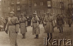 Styczeń 1939, Warszawa, Polska.
Pogrzeb Romana Dmowskiego, kondukt na ulicach Warszawy.
Fot. NN, zbiory Ośrodka KARTA

