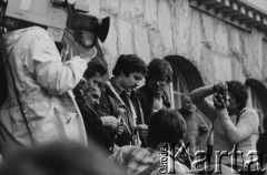Maj 1981, Wrocław, Polska.
Wiec przed siedzibą NSZZ 