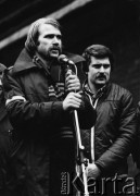 Marzec 1981, Wrocław, Polska.
Działacze NSZZ 