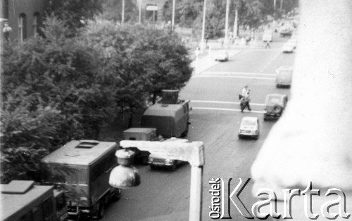 1.05.1983, Szczecin, Polska.
Rozpędzanie przez ZOMO niezależnej manifestacji pierwszomajowej.
Fot. NN, zbiory Ośrodka KARTA, udostępnił p. Rzewuski