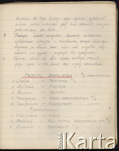 1942, Wielka Brytania.
Zeszyt Sylwestra Patoki, używany przez niego podczas szkolenia na kursie mechaników lotniczych w Wielkiej Brytanii.
Fot. zbiory Ośrodka KARTA, kolekcję Sylwestra Patoki udostępnił Piotr Trąbiński
   
