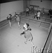 Lata 60., Warszawa, Polska.
Młodzież trenująca boks pod kierunkiem Feliksa Sztamma.
Fot. Bogdan Łopieński, zbiory Ośrodka KARTA