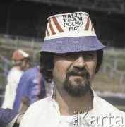 1975, Polska.
Andrzej Jaroszewicz - kierowca rajdowy,  syn premiera PRL Piotra Jaroszewicza.
Fot. Bogdan Łopieński, zbiory Ośrodka KARTA