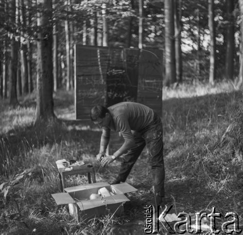 28.08-17.09.1965, Osieki, Polska.
III Plener Koszaliński. Międzynarodowe Spotkanie Artystów i Teoretyków Sztuki. Na zdjęciu malarz, grafik i fotograf Ireneusz Pierzgalski.
Fot. Bogdan Łopieński, zbiory Ośrodka KARTA