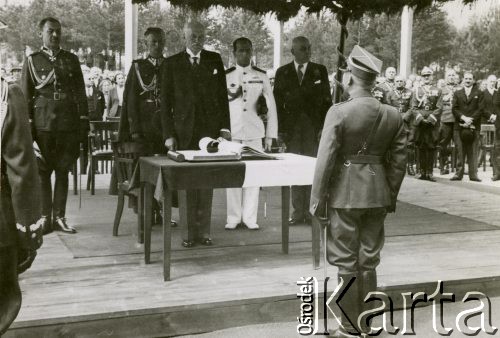 14.06.1939, Stalowa Wola, Polska.
Centralny Okręg Przemysłowy. Uroczyste otwarcie huty w Stalowej Woli z udziałem prezydenta Ignacego Mościckiego i wicepremiera Eugeniusza Kwiatkowskiego.
Fot. zbiory Ośrodka KARTA, Pogotowie Archiwalne [PA_028], przekazał Michał Nieronow  

