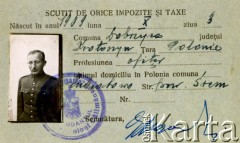 1939, Calimanesti, Rumunia.
Rewers karty identyfikacyjnej z obozu internowania żołnierzy Wojska Polskiego wydanej dla podporucznika Edmunda Wojciechowskiego.
Fot. zbiory Ośrodka KARTA, Pogotowie Archiwalne [PA_024], przekazali Dorota i Tomasz Wojciechowscy